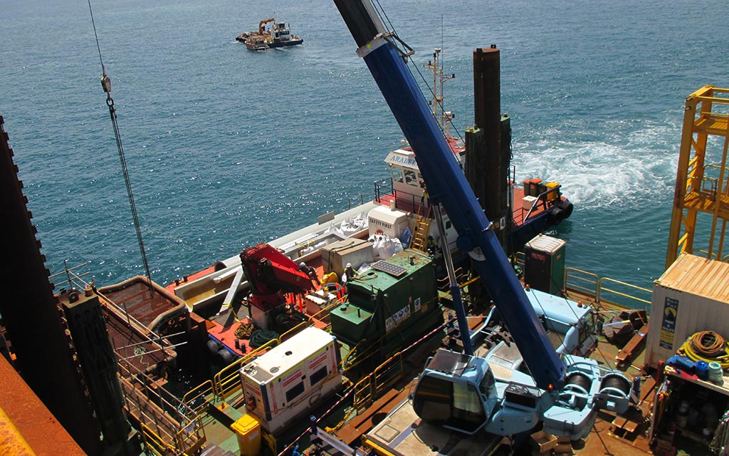 One of our cranes in action